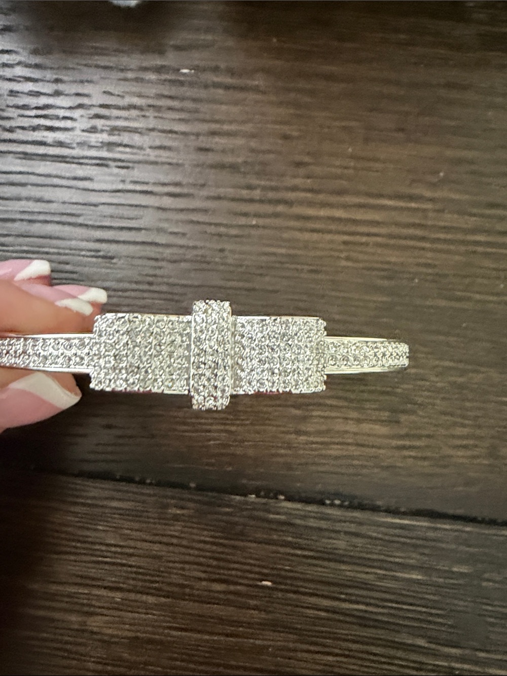 Swarovski Pave Bow Bangle - Picture 2 of 9